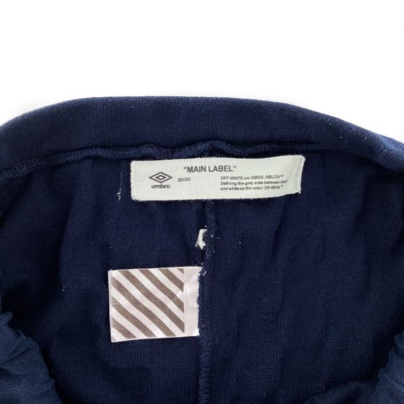 RARE OFF-WHITE x UMBRO Knit Shorts Virgil Abloh Dark Navy Blue Cotton Italy XL - Picture 6 of 9